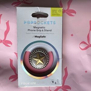 PopSockets Premium MagSafe Phone Grip & Stand - Pink with Gold Star